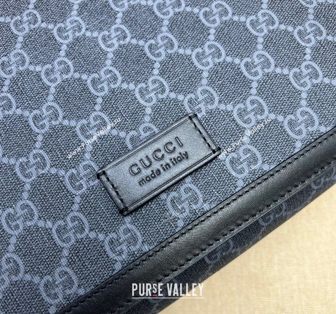 Gucci Mens GG Canvas Flap Messenger bag Black 2025 771167 (DLH-250522044)