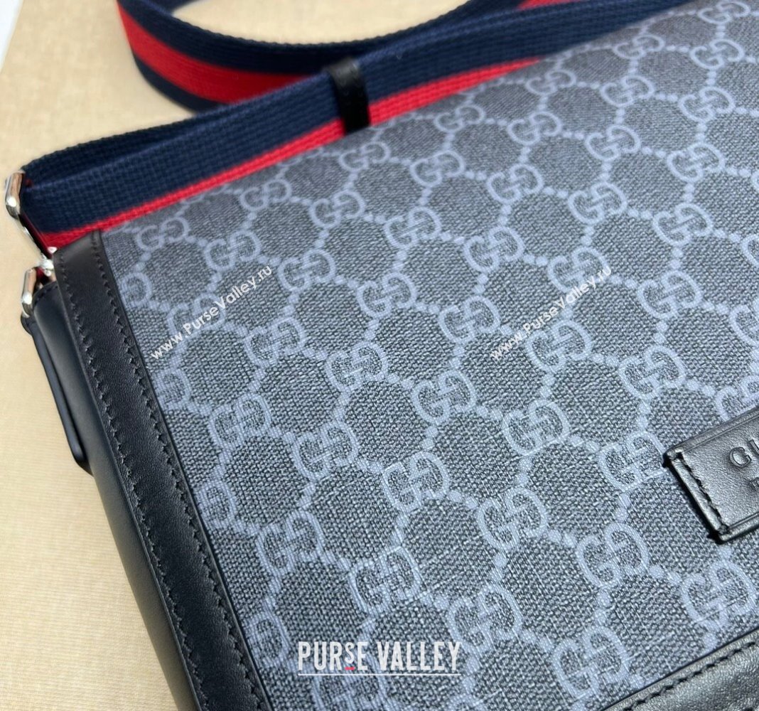 Gucci Mens GG Canvas Flap Messenger bag Black 2025 771167 (DLH-250522044)