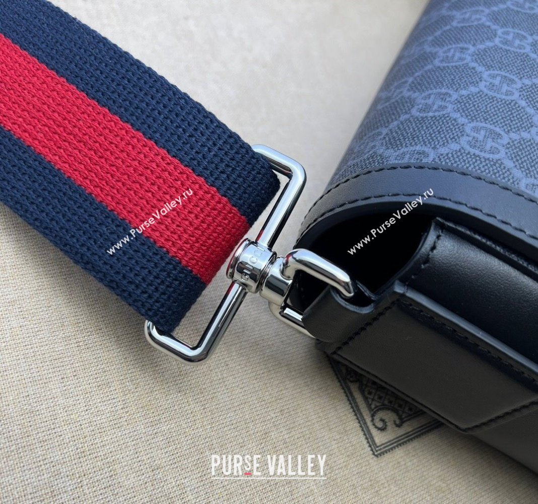 Gucci Mens GG Canvas Flap Messenger bag Black 2025 771167 (DLH-250522044)