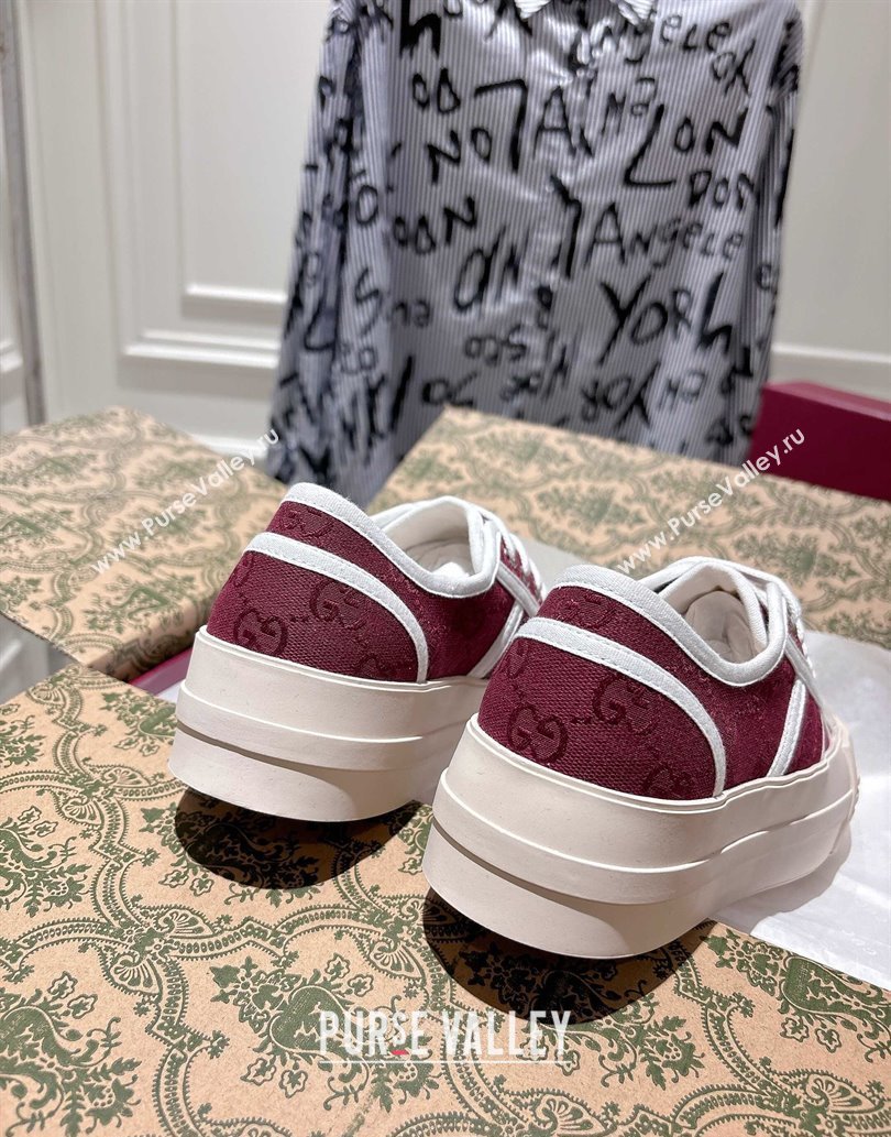 Gucci Chunky Platform Sneakers in GG Canvas Rosso Ancora Red 2025 831825 (SS-250609061)