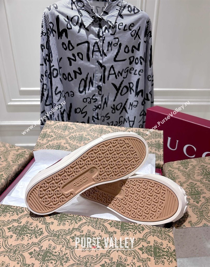 Gucci Chunky Platform Sneakers in GG Canvas Rosso Ancora Red 2025 831825 (SS-250609061)