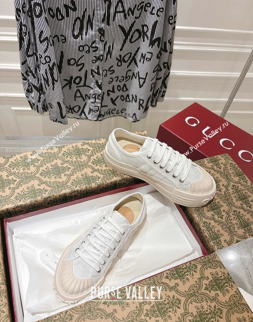 Gucci Chunky Platform Sneakers in GG Canvas White 2025 831825 (SS-250609062)