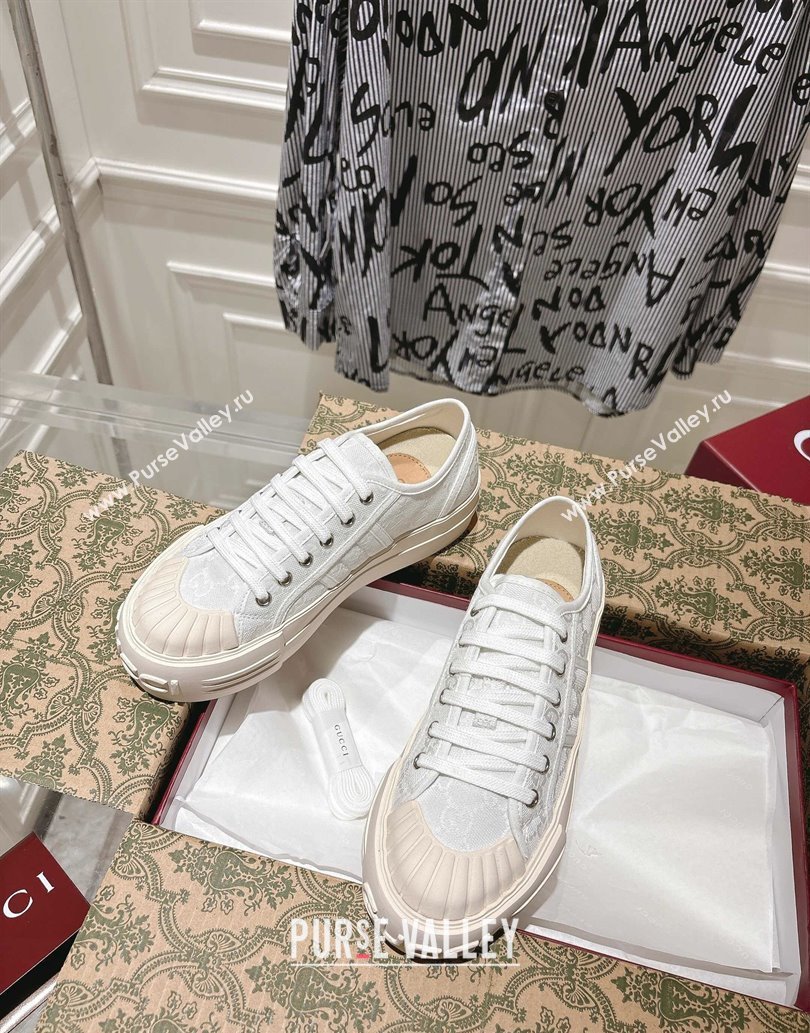 Gucci Chunky Platform Sneakers in GG Canvas White 2025 831825 (SS-250609062)