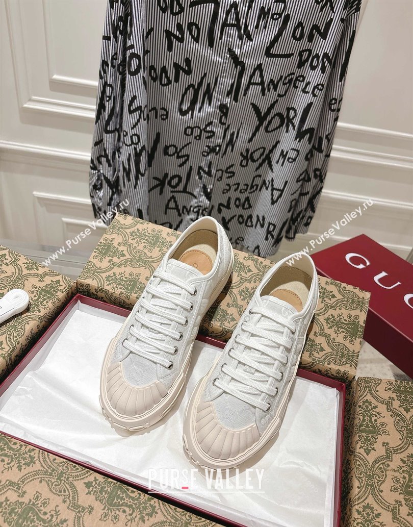 Gucci Chunky Platform Sneakers in GG Canvas White 2025 831825 (SS-250609062)