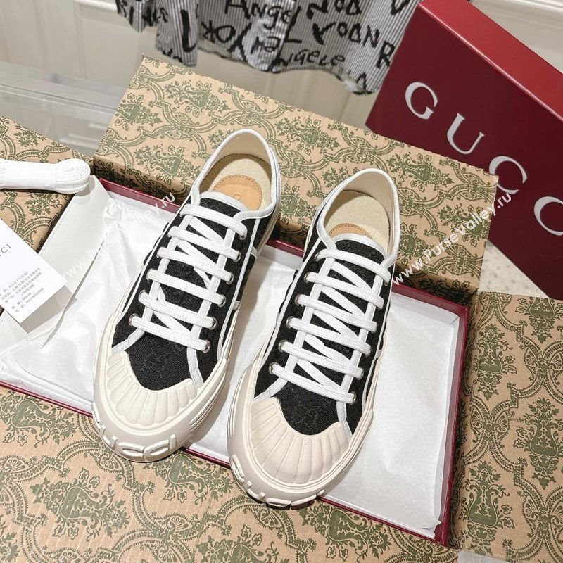 Gucci Chunky Platform Sneakers in GG Canvas Black 2025 831825 (SS-250609063)