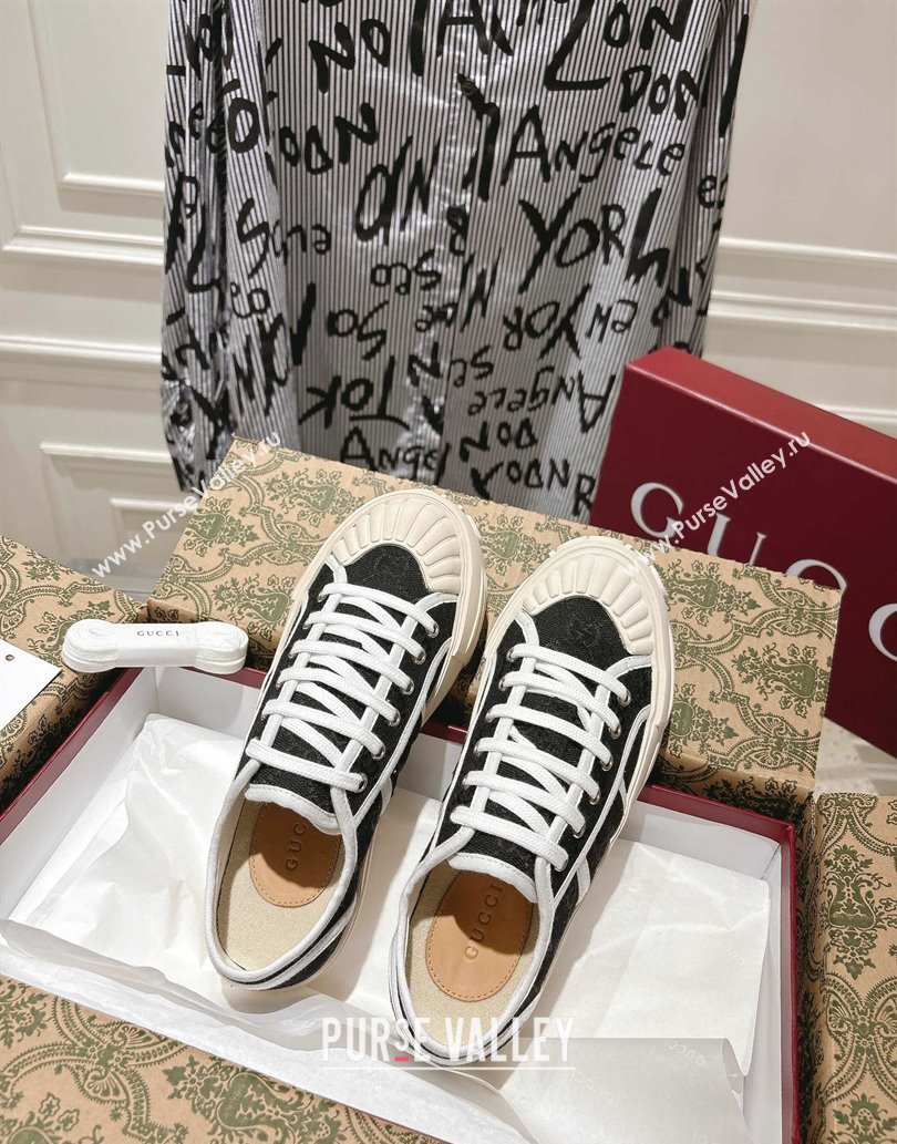 Gucci Chunky Platform Sneakers in GG Canvas Black 2025 831825 (SS-250609063)