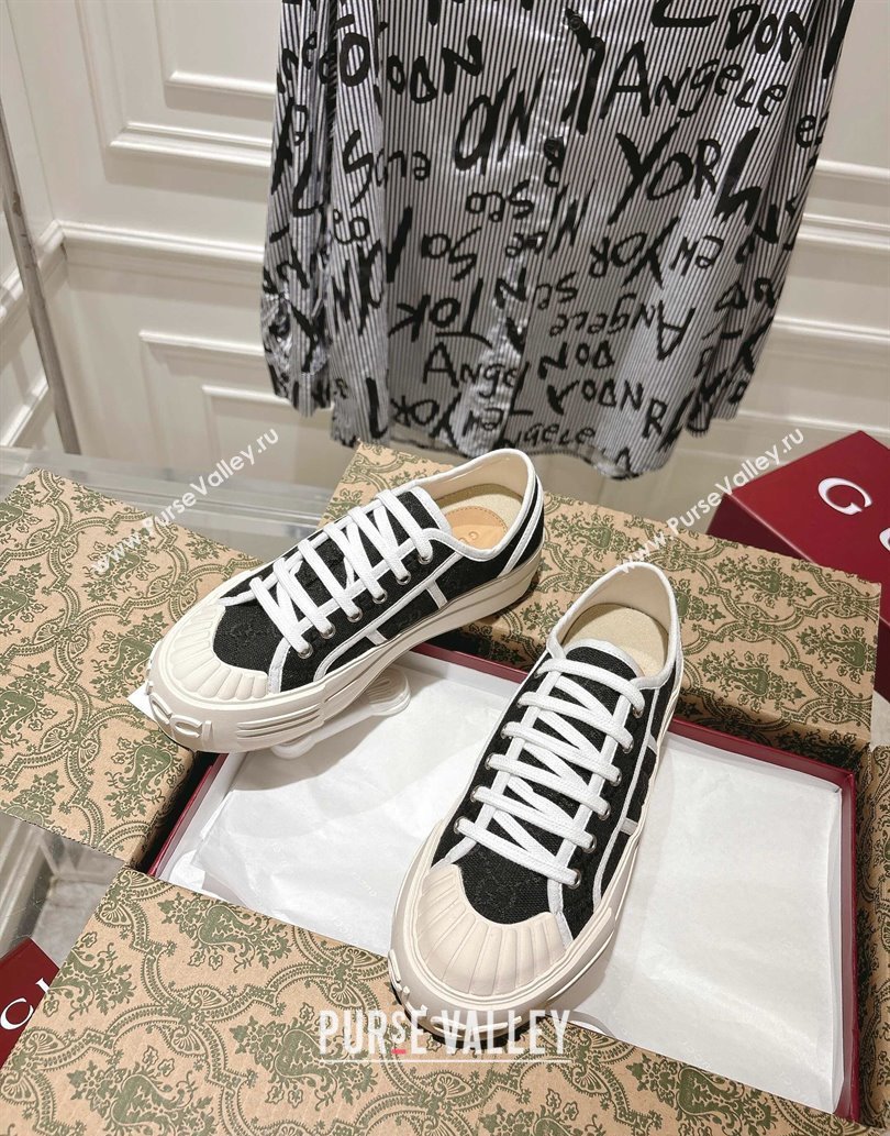 Gucci Chunky Platform Sneakers in GG Canvas Black 2025 831825 (SS-250609063)