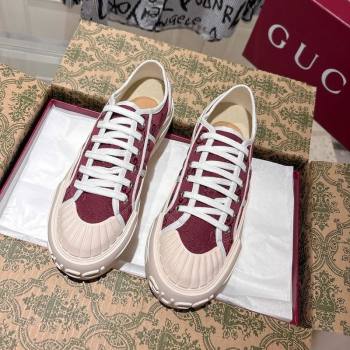 Gucci Chunky Platform Sneakers in GG Canvas Rosso Ancora Red 2025 831825 (SS-250609061)