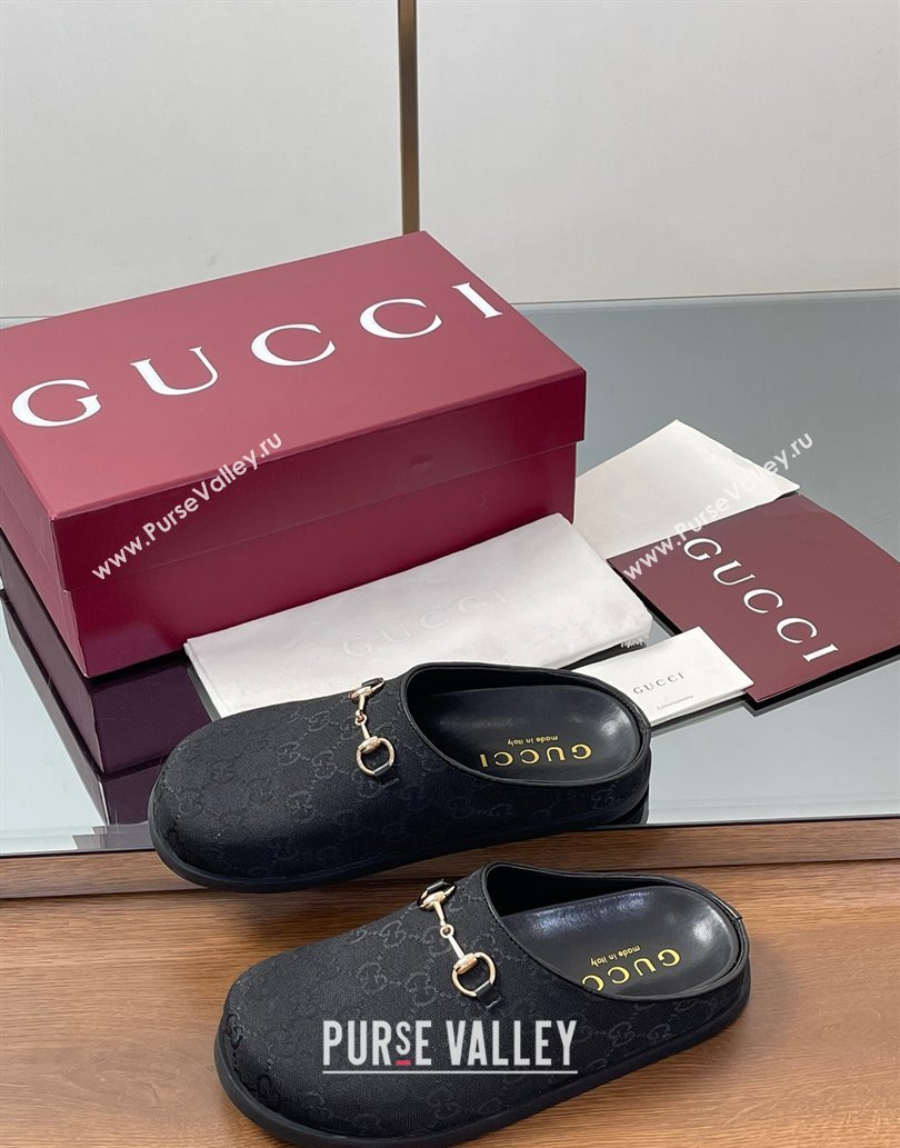 Gucci GG Canvas Mules with Horsebit Black2 2025 0609 (MD-250609068)