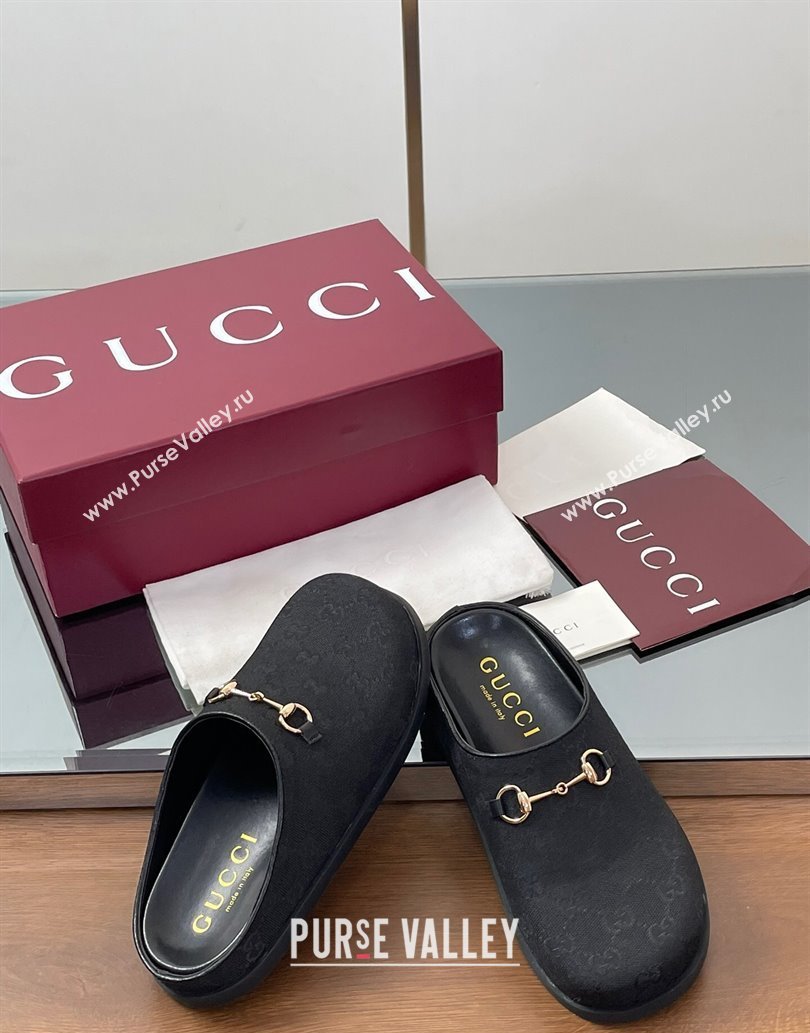 Gucci GG Canvas Mules with Horsebit Black2 2025 0609 (MD-250609068)