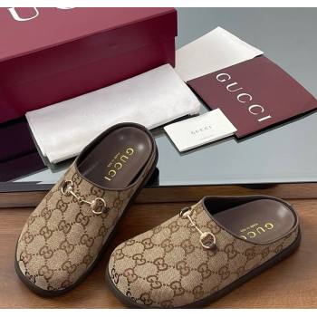 Gucci GG Canvas Mules with Horsebit Brown 2025 0609 (MD-250609069)