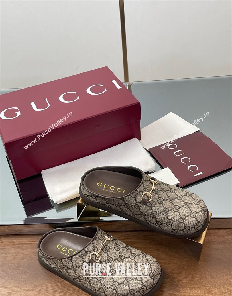 Gucci GG Canvas Mules with Horsebit Beige 2025 0609 (MD-250609070)