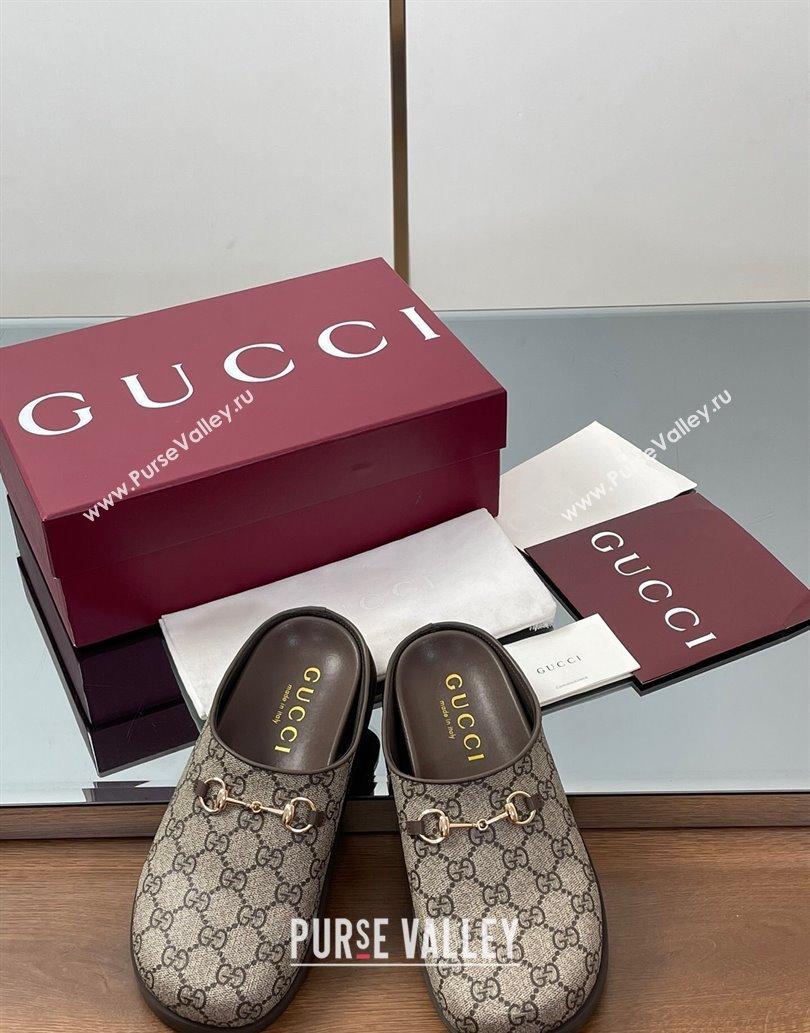 Gucci GG Canvas Mules with Horsebit Beige 2025 0609 (MD-250609070)