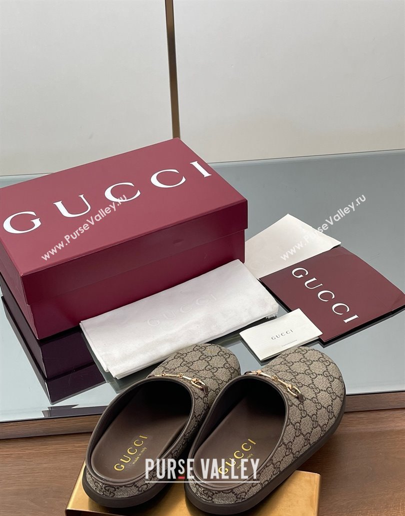 Gucci GG Canvas Mules with Horsebit Beige 2025 0609 (MD-250609070)