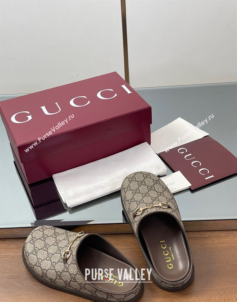 Gucci GG Canvas Mules with Horsebit Beige 2025 0609 (MD-250609070)