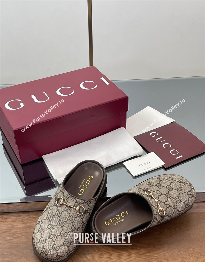 Gucci GG Canvas Mules with Horsebit Beige 2025 0609 (MD-250609070)