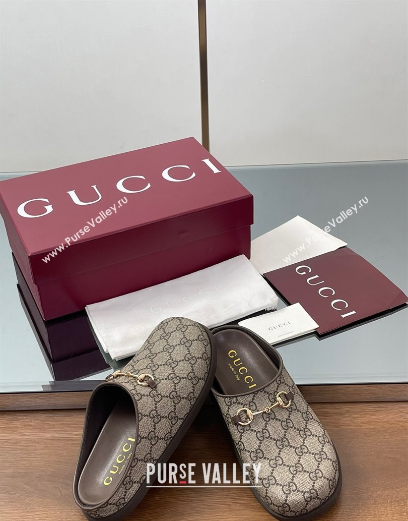 Gucci GG Canvas Mules with Horsebit Beige 2025 0609 (MD-250609070)
