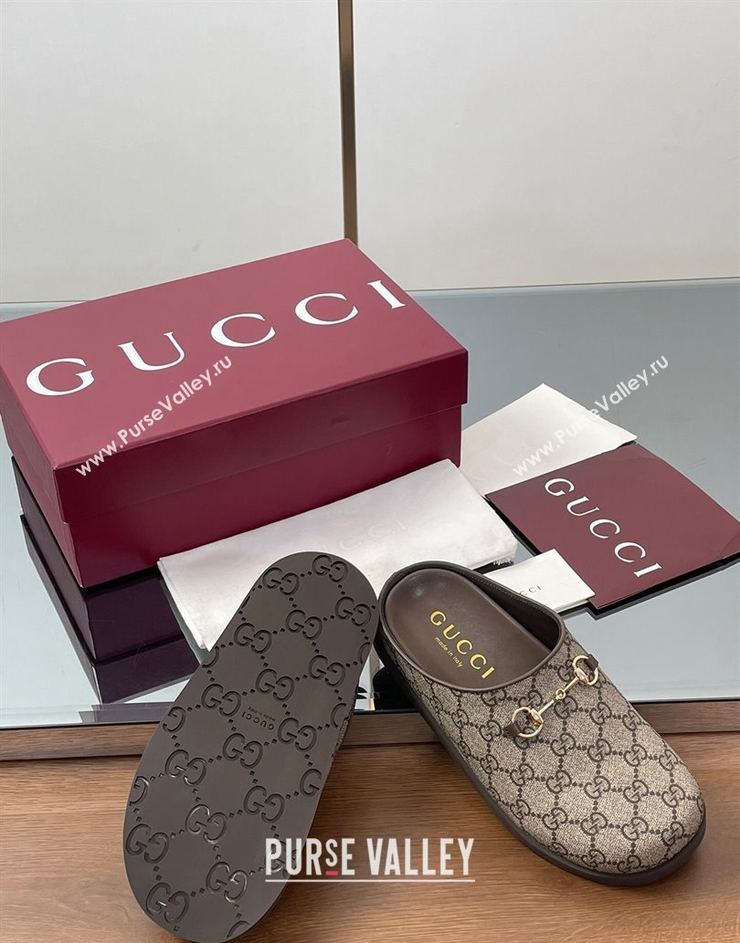 Gucci GG Canvas Mules with Horsebit Beige 2025 0609 (MD-250609070)