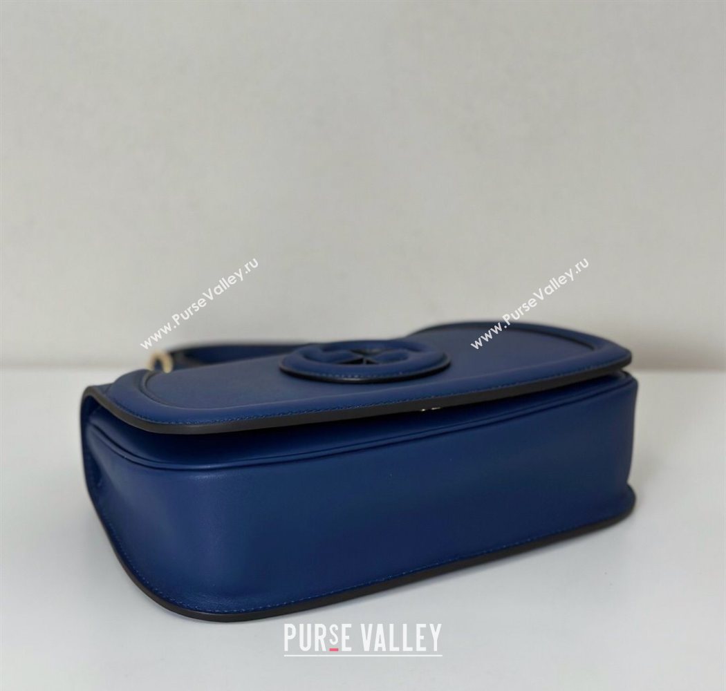 Gucci Blondie leather medium top handle bag Dark Blue 2025 815714 (DLH-250701021)