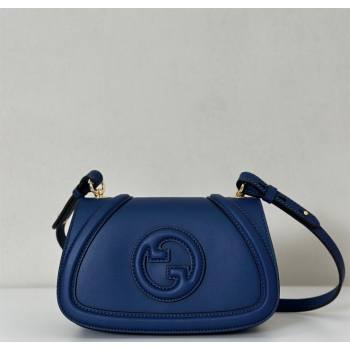 Gucci Blondie Small Shoulder bag in Smooth Leather 815700 Dark Blue 2025 (DLH-250701025)