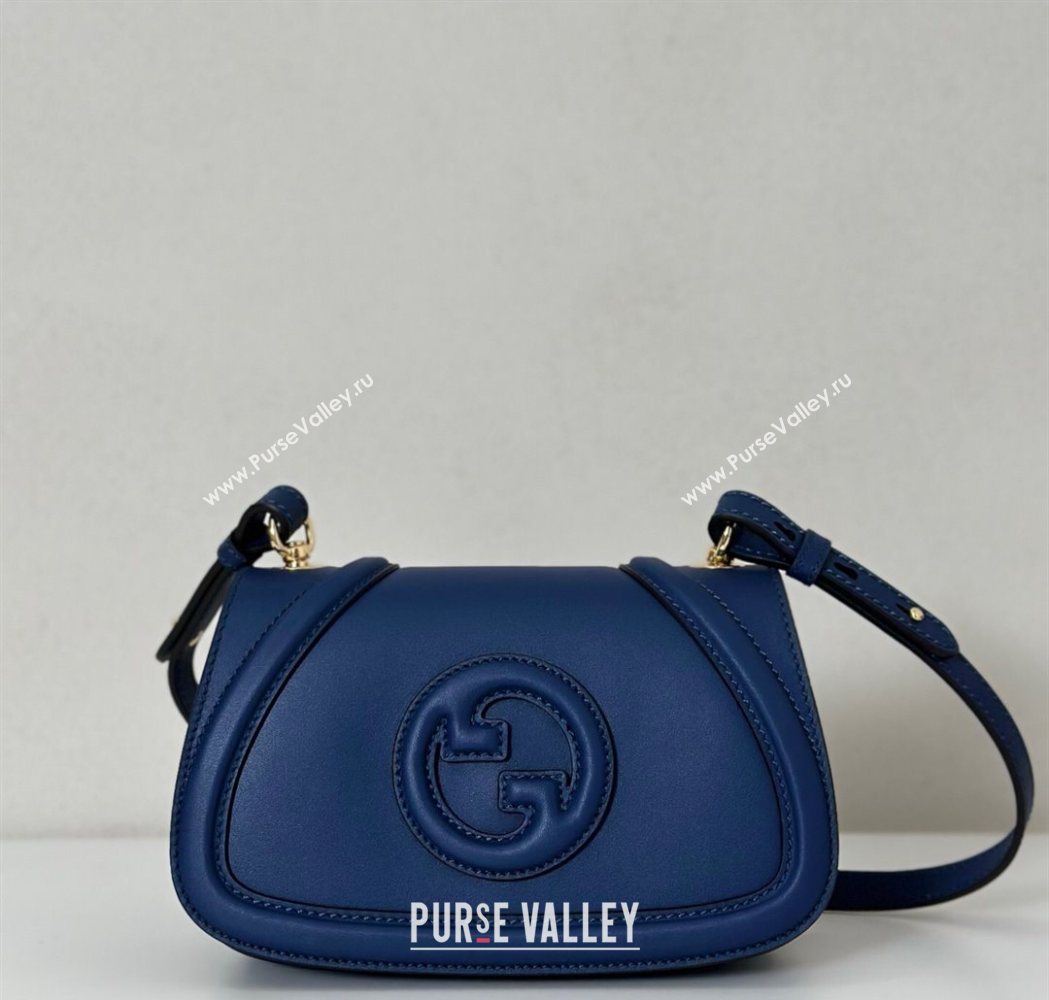 Gucci Blondie Small Shoulder bag in Smooth Leather 815700 Dark Blue 2025 (DLH-250701025)