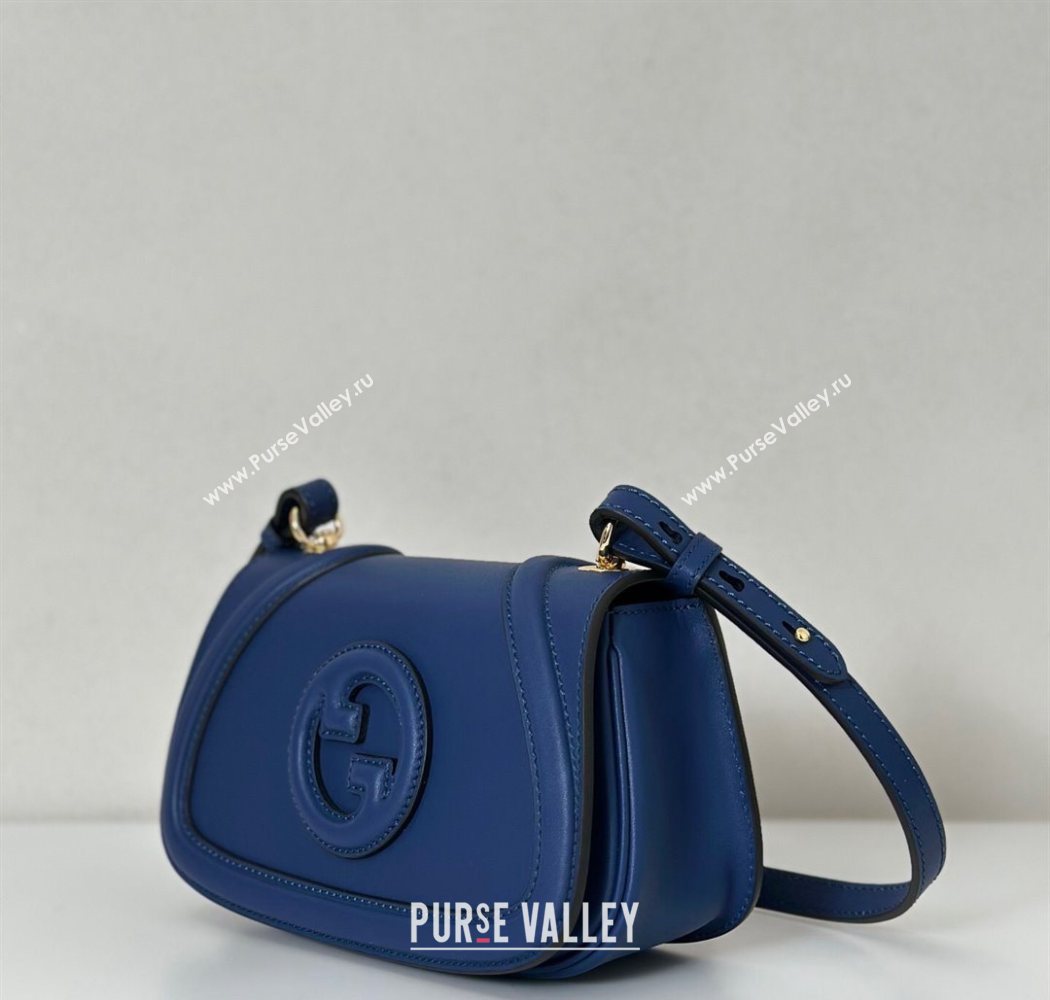 Gucci Blondie Small Shoulder bag in Smooth Leather 815700 Dark Blue 2025 (DLH-250701025)