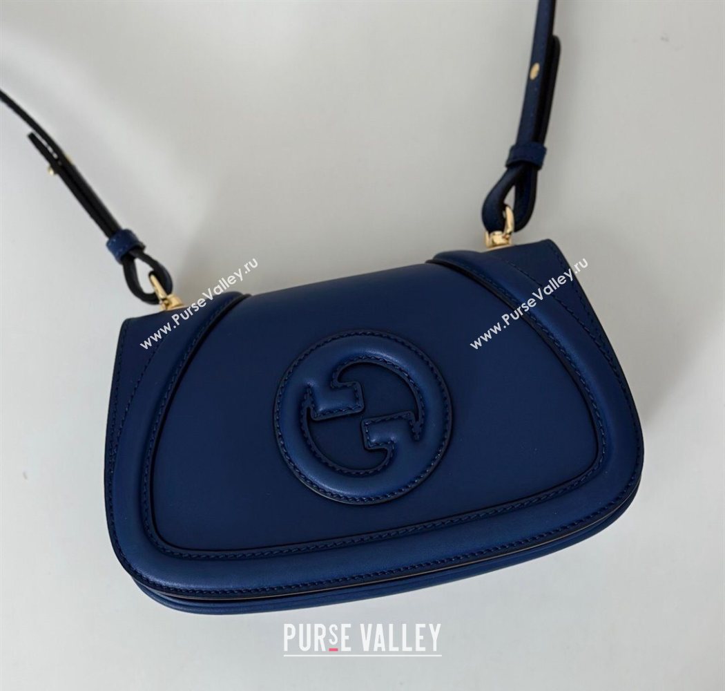 Gucci Blondie Small Shoulder bag in Smooth Leather 815700 Dark Blue 2025 (DLH-250701025)