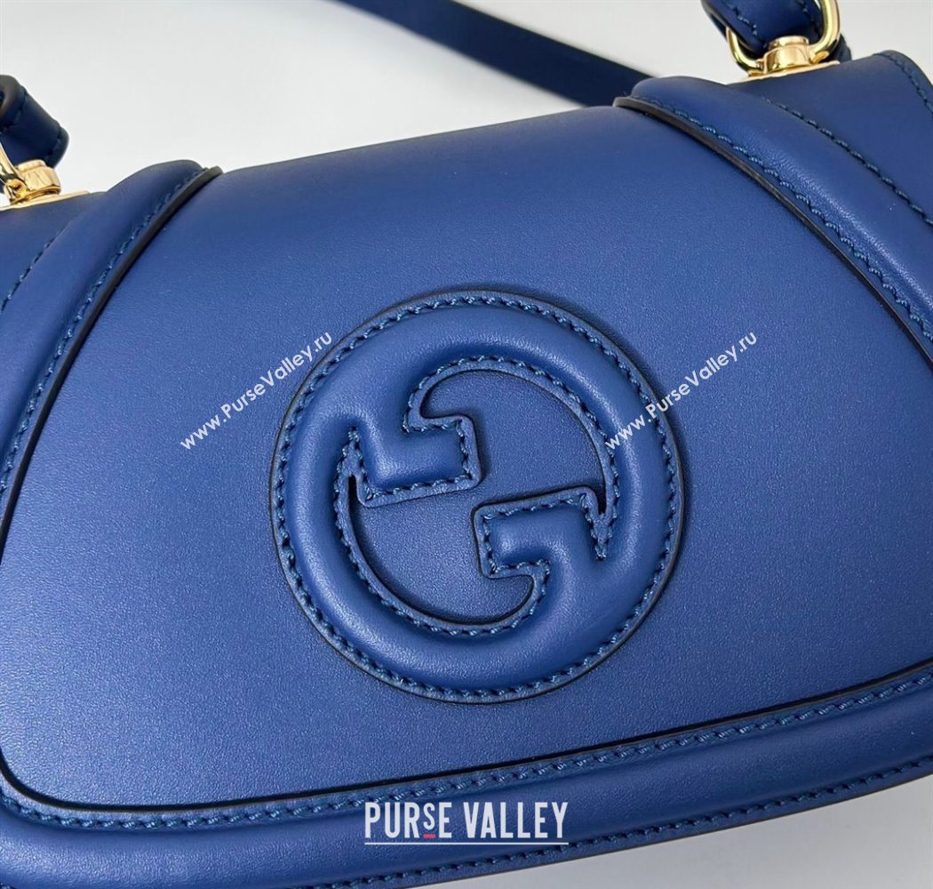 Gucci Blondie Small Shoulder bag in Smooth Leather 815700 Dark Blue 2025 (DLH-250701025)