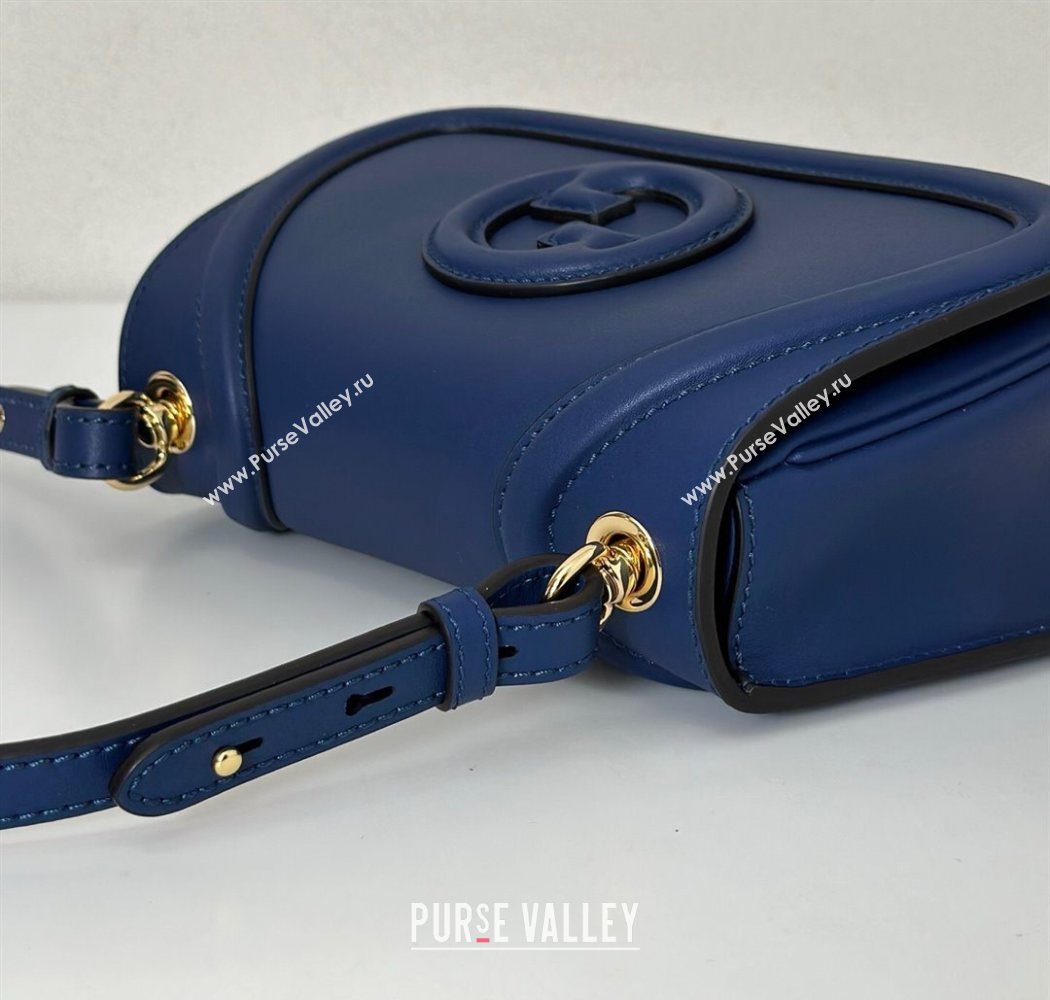 Gucci Blondie Small Shoulder bag in Smooth Leather 815700 Dark Blue 2025 (DLH-250701025)