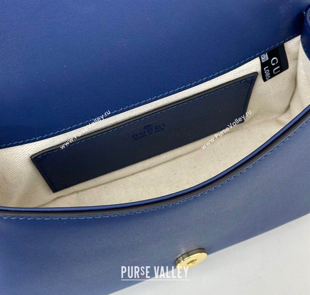 Gucci Blondie Small Shoulder bag in Smooth Leather 815700 Dark Blue 2025 (DLH-250701025)