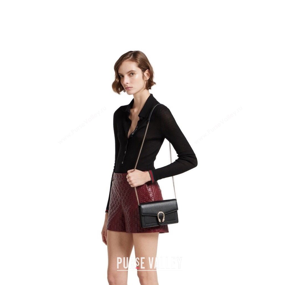 Gucci Dionysus wallet on chain in grainy leather Beige 2025 837373 (DLH-250630089)