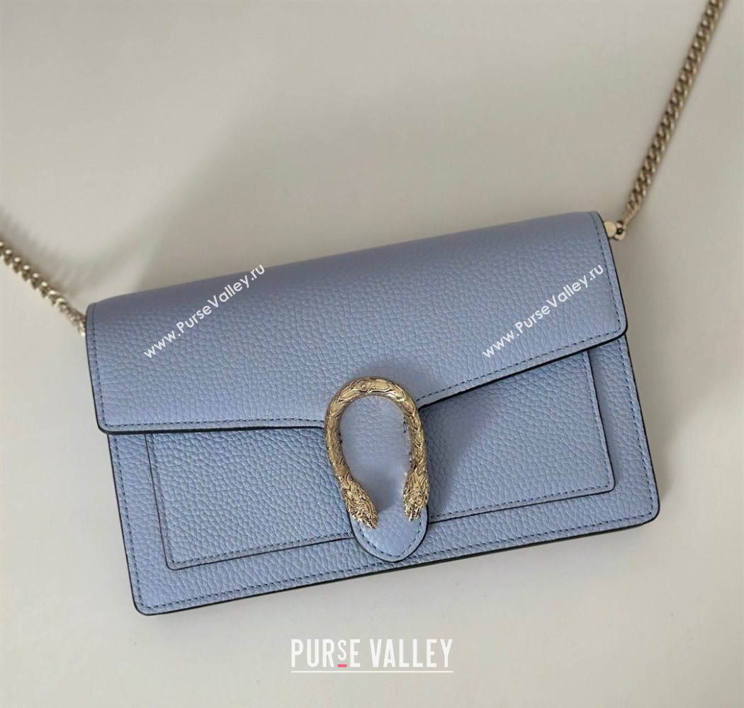 Gucci Dionysus wallet on chain in grainy leather Light Blue 2025 837373 (DLH-250630088)