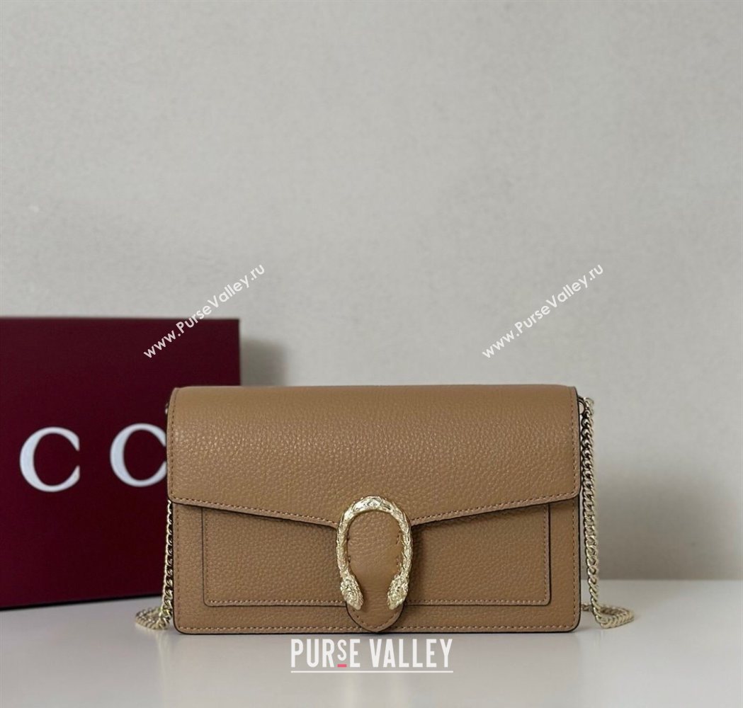 Gucci Dionysus wallet on chain in grainy leather Beige 2025 837373 (DLH-250630089)