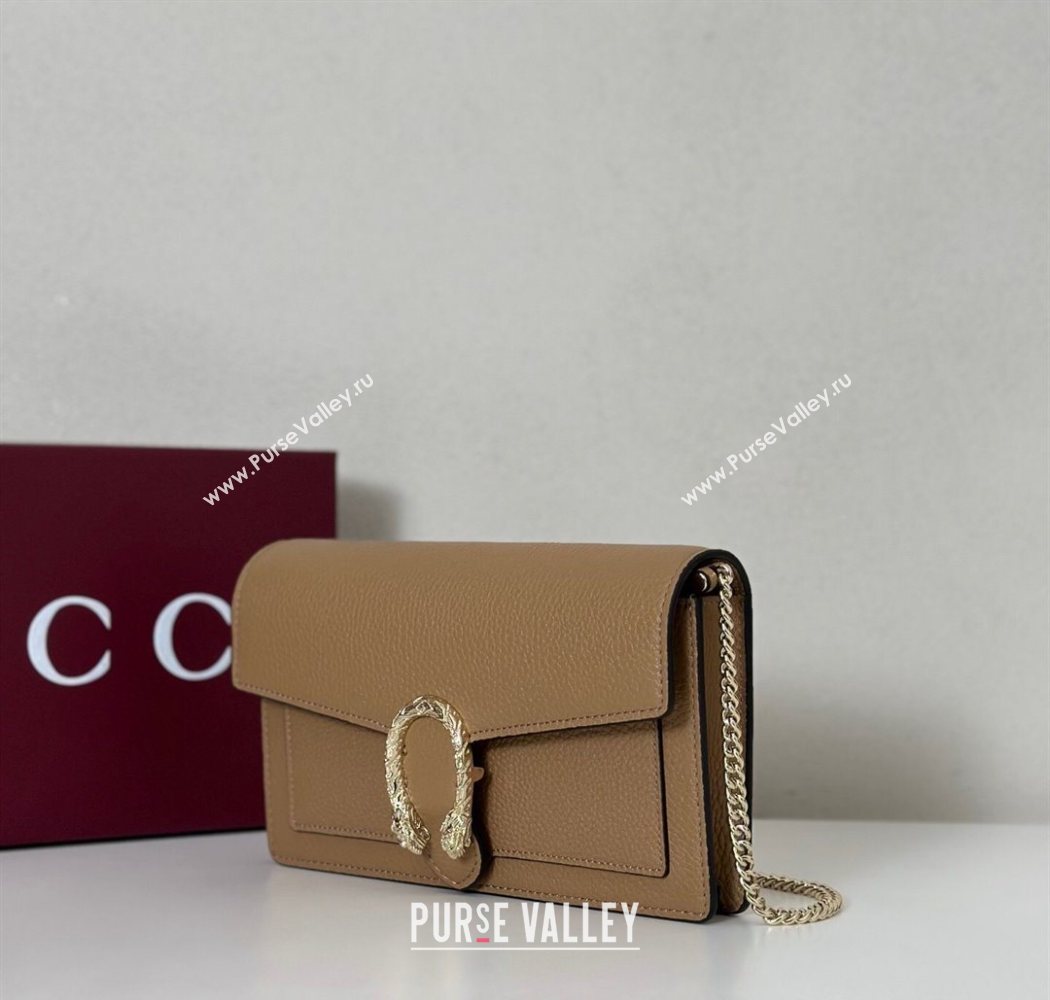 Gucci Dionysus wallet on chain in grainy leather Beige 2025 837373 (DLH-250630089)