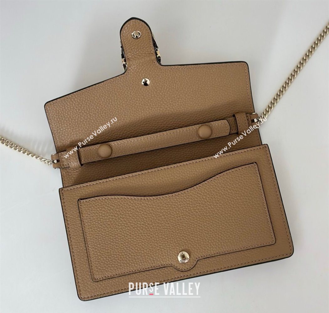 Gucci Dionysus wallet on chain in grainy leather Beige 2025 837373 (DLH-250630089)