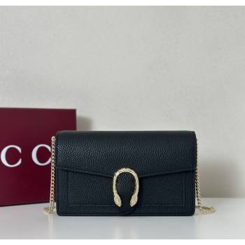 Gucci Dionysus wallet on chain in grainy leather Black 2025 837373 (DLH-250630090)