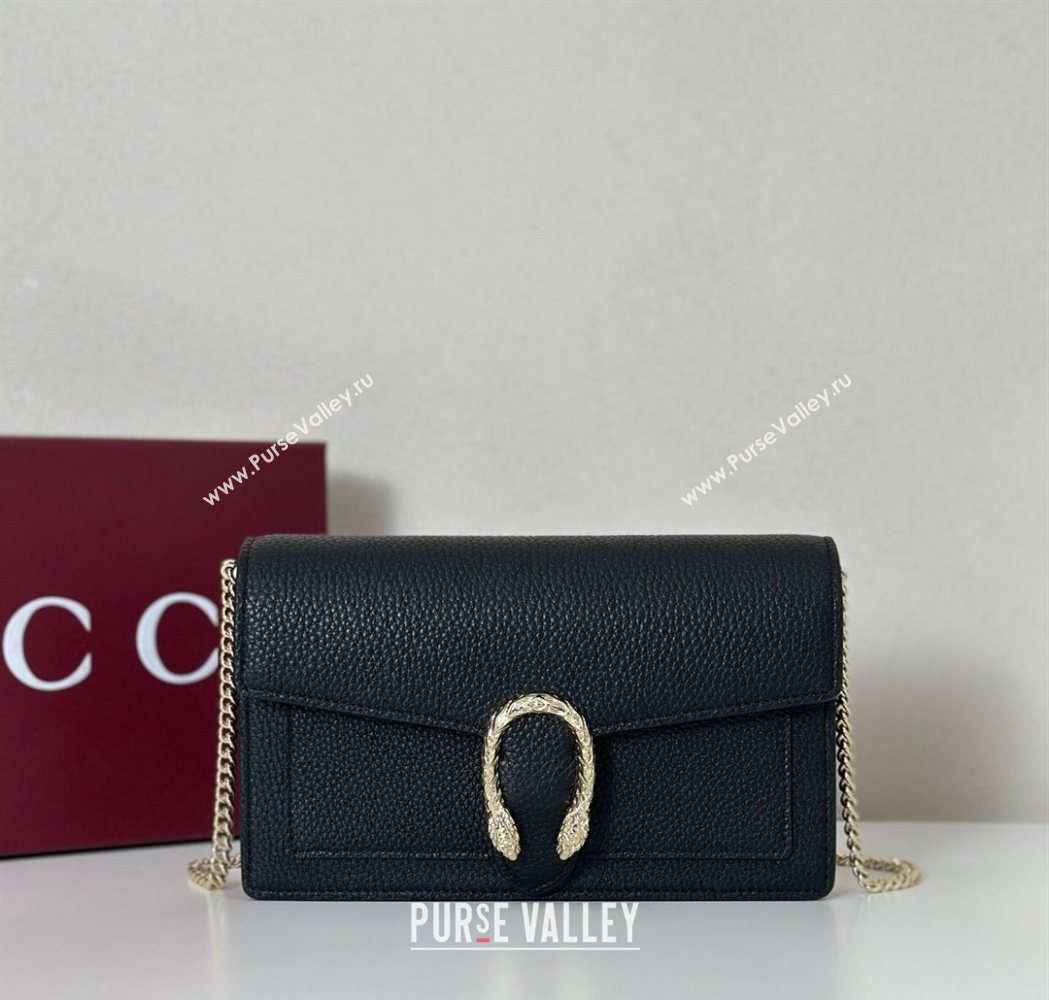 Gucci Dionysus wallet on chain in grainy leather Black 2025 837373 (DLH-250630090)