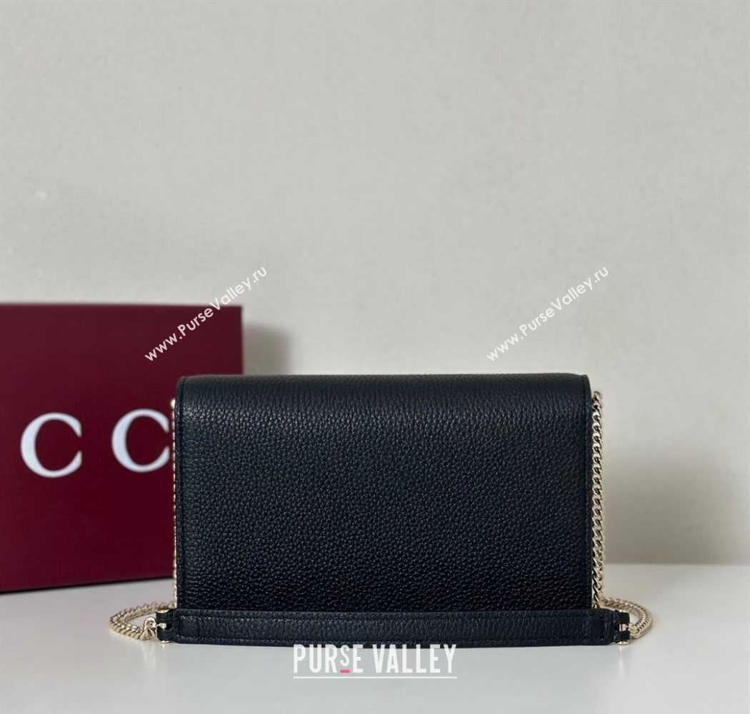 Gucci Dionysus wallet on chain in grainy leather Black 2025 837373 (DLH-250630090)