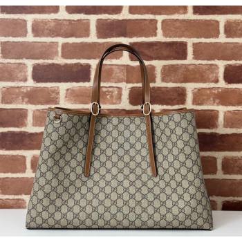 Gucci GG Canvas Emblem Maxi Tote Bag Beige/Brown 2025 815212 (DLH-250630073)
