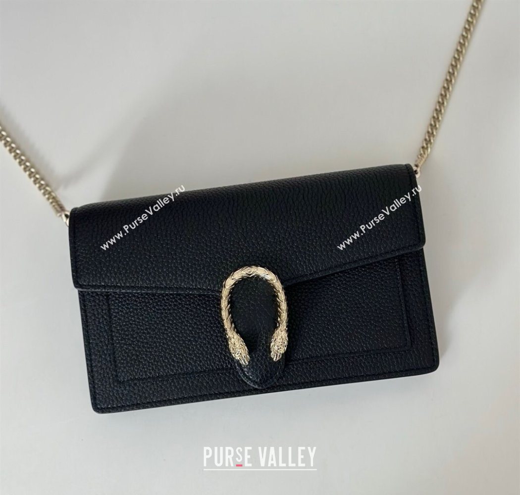 Gucci Dionysus wallet on chain in grainy leather Black 2025 837373 (DLH-250630090)