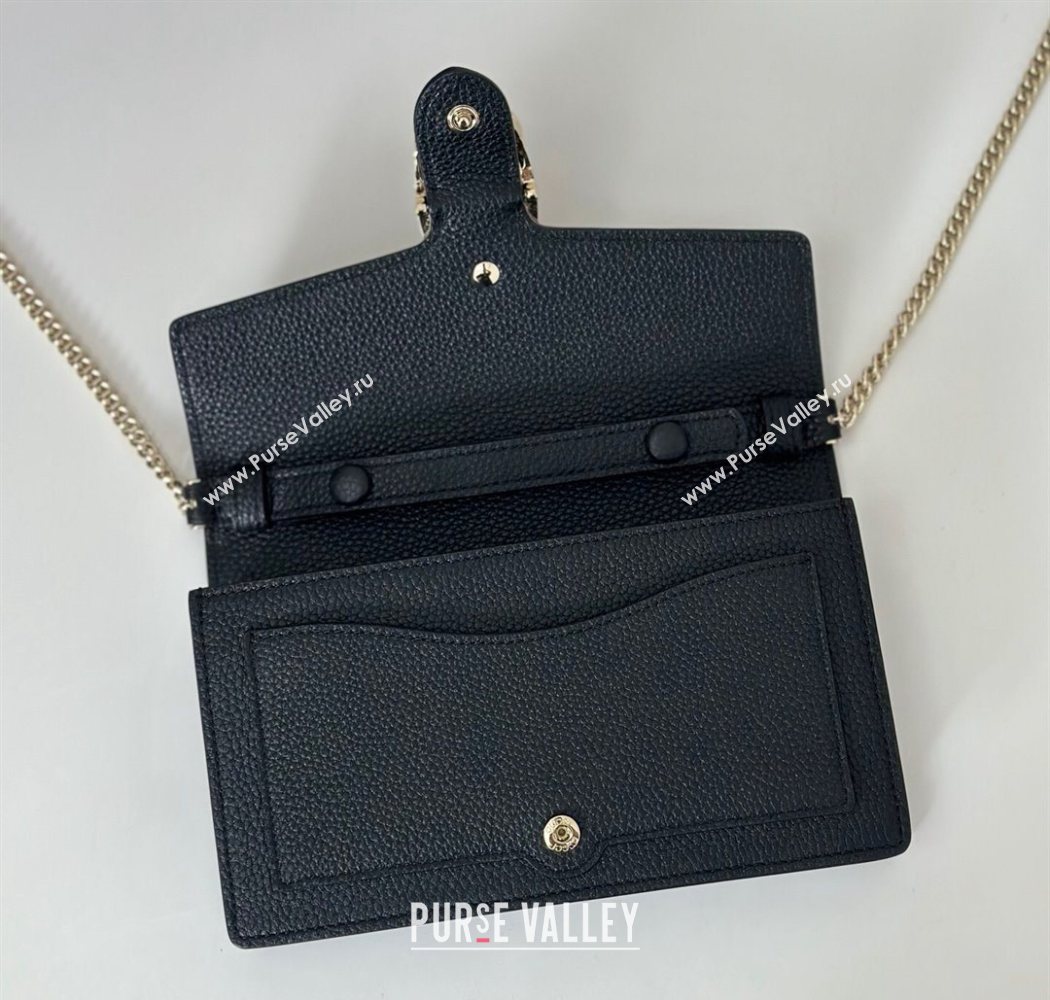 Gucci Dionysus wallet on chain in grainy leather Black 2025 837373 (DLH-250630090)