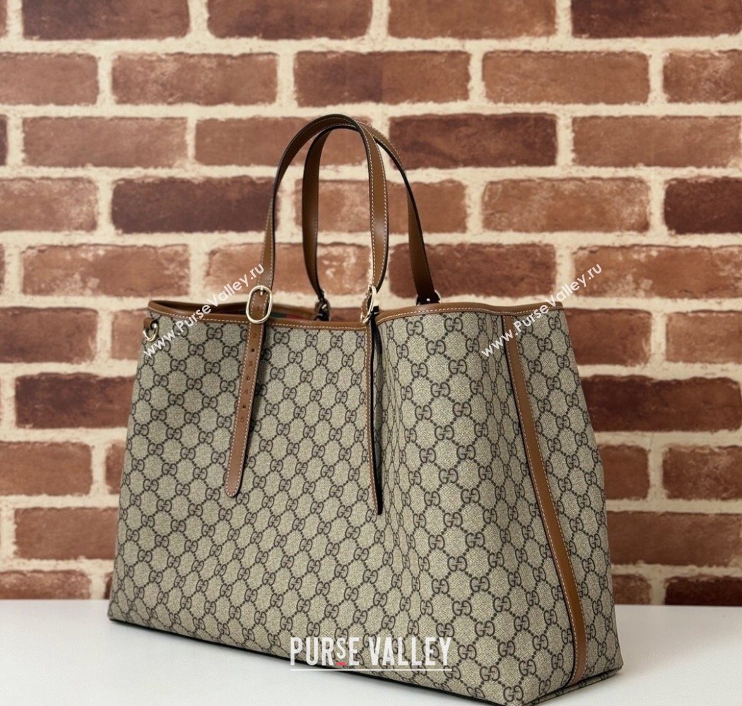 Gucci GG Canvas Emblem Maxi Tote Bag Beige/Brown 2025 815212 (DLH-250630073)
