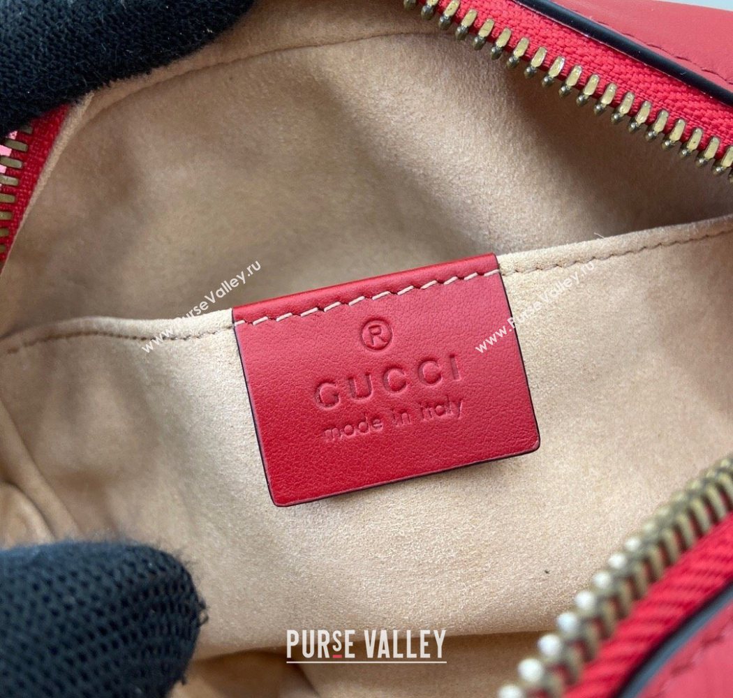 Gucci GG Marmont Leather Mini Camera Bag Red 2025 448065 (DLH-250630091)