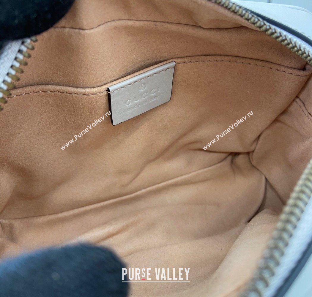 Gucci GG Marmont Leather Mini Camera Bag Light Grey 2025 448065 (DLH-250630093)