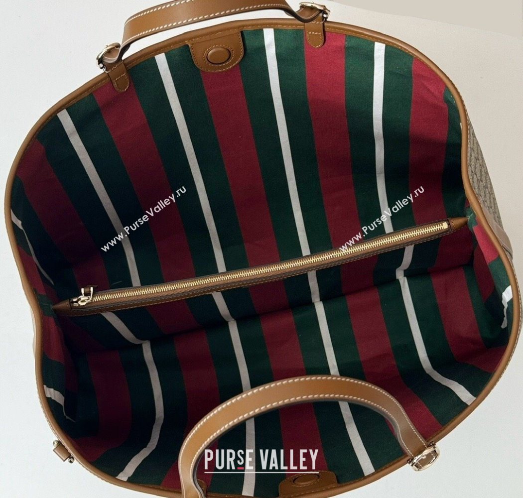 Gucci GG Canvas Emblem Maxi Tote Bag Beige/Brown 2025 815212 (DLH-250630073)