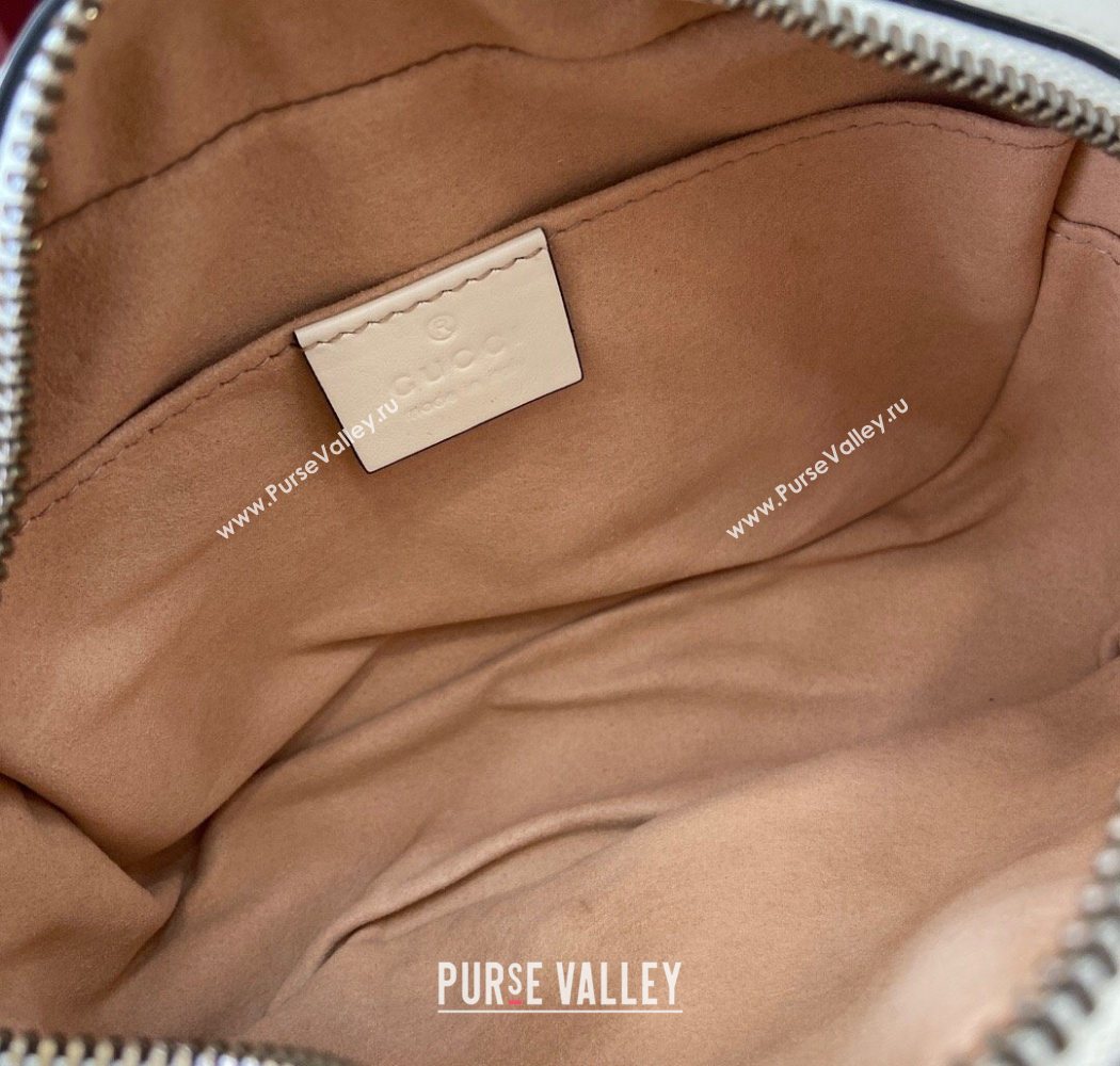 Gucci GG Marmont Leather Mini Camera Bag White 2025 448065 (DLH-250630094)