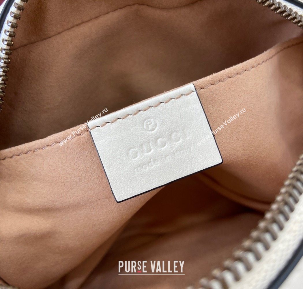 Gucci GG Marmont Leather Mini Camera Bag White 2025 448065 (DLH-250630094)