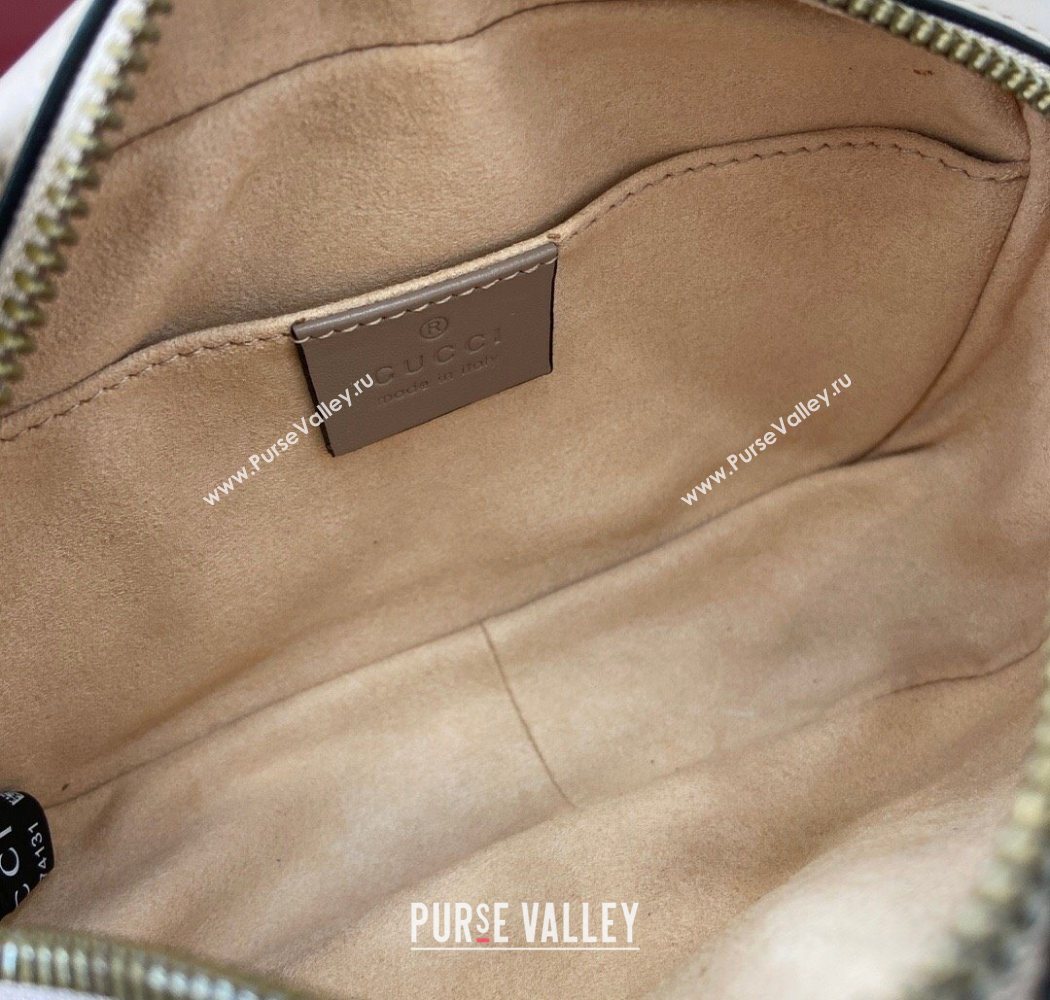 Gucci GG Marmont Leather Mini Camera Bag Dusty Beige 2025 448065 (DLH-250630095)