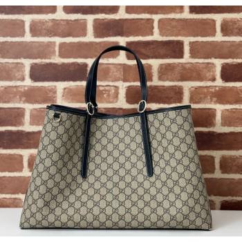 Gucci GG Canvas Emblem Maxi Tote Bag Beige/Black 2025 815212 (DLH-250630074)