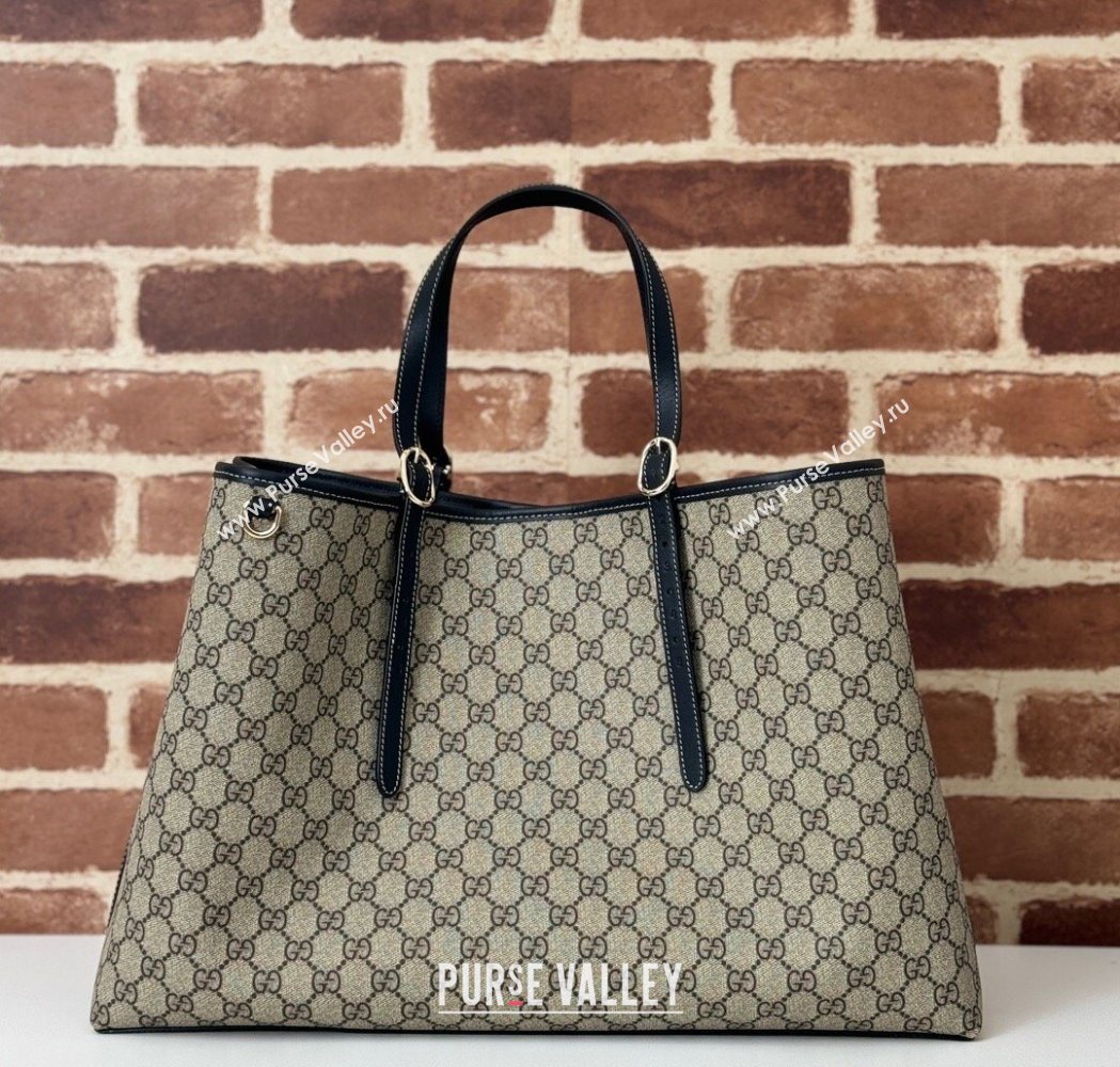 Gucci GG Canvas Emblem Maxi Tote Bag Beige/Black 2025 815212 (DLH-250630074)